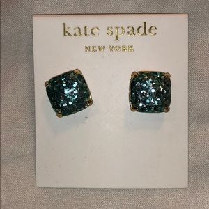 Kate Spade Teal Glitter Studs